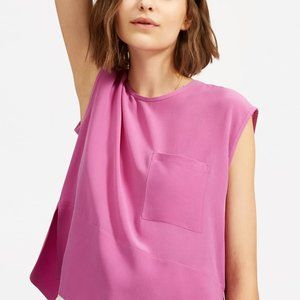 Silk Square Muscle Top in Magenta by Everlane